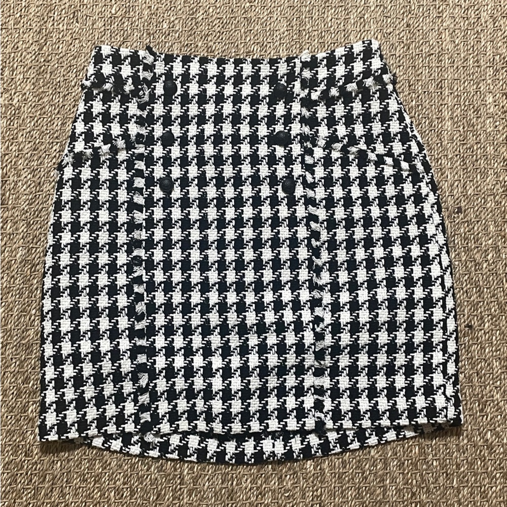 Express Houndstooth Straight Mini Skirt Sz 8